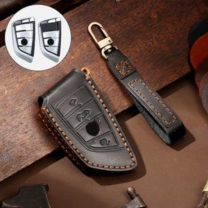 BMW Leather Key Fob Cover Case Black   #751